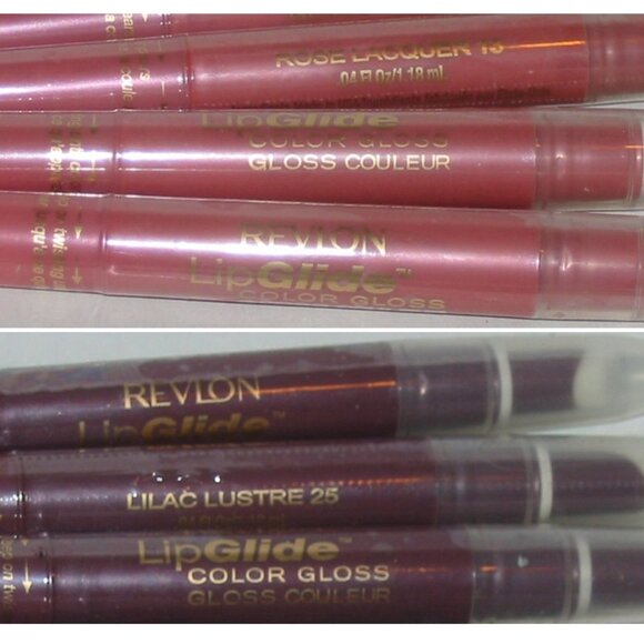 Revlon LipGlide Color Lip Gloss #13 Rose Lacquer or #25 Lilac Lustre 6 Pack RARE - Picture 4 of 4